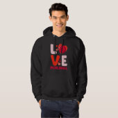 Love Pickleball Heart Valentines For Player Kids G Hoodie (Voorkant volledig)