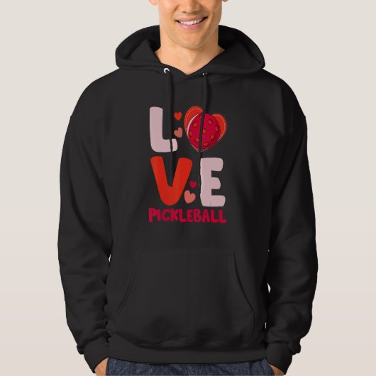 Love Pickleball Heart Valentines For Player Kids G Hoodie (Voorkant)