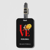 Love Pickleball Personalized Sports Bagagelabel (Voorkant (verticaal))