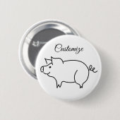 Love Pig Animal Thunder_Cove Ronde Button 5,7 Cm (Voorkant /achterkant)