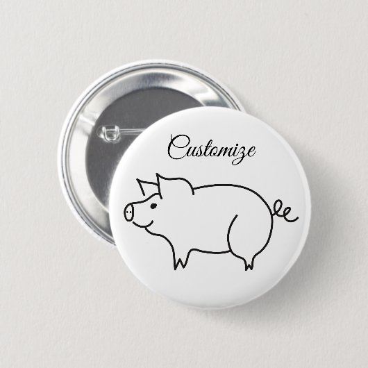 Love Pig Animal Thunder_Cove Ronde Button 5,7 Cm (Voorkant /achterkant)