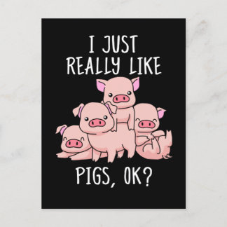 Love Pig Gift Women Pig Gifts Swine Cute Pig Briefkaart