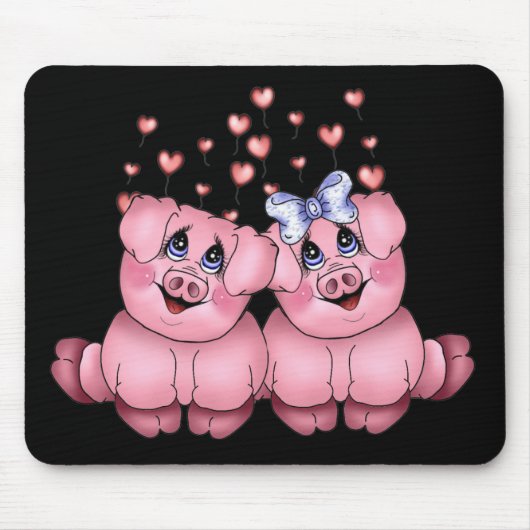 Love Pigs Mousepad Muismat (Voorkant)