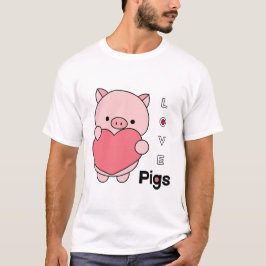 Love Pigs nationale varkensdag design T-shirt