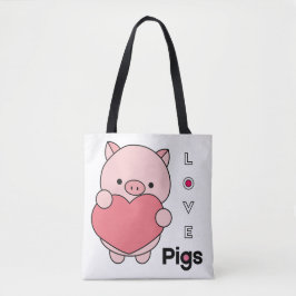 Love Pigs nationale varkensdag design Tote Bag
