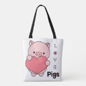 Love Pigs nationale varkensdag design Tote Bag (Achterkant)