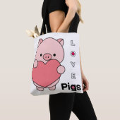 Love Pigs nationale varkensdag design Tote Bag (Dichtbij)