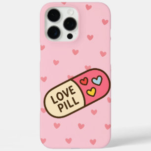 Love Pill Cartoon Sticker – Schattigee Capsule met iPhone 16 Pro Max Hoesje