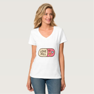 Love Pill Cartoon Sticker – Schattigee Capsule met T-shirt
