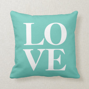 Love Pillow   Blauwgroen Kussen