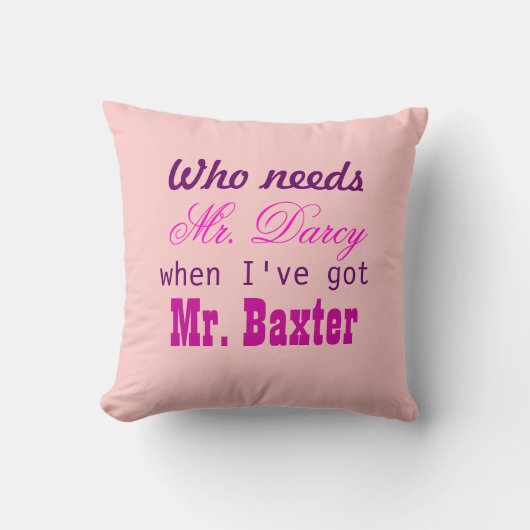 Love Pillow Gift for Home Mr Darcy Jane Austen Kussen (Voorkant)