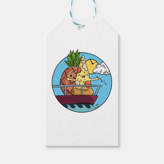 Love Pineapple Pizza Valentijnsdag Foodie Cadeaulabel (Voorkant)