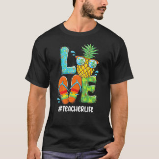 Love Pineapple Summer Teacher Life T-shirt