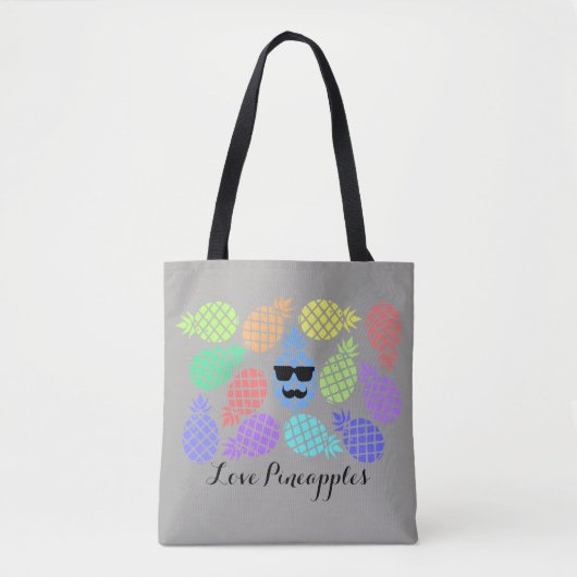 "Love Pineapples" Colorful Canvas tas (Voorkant)