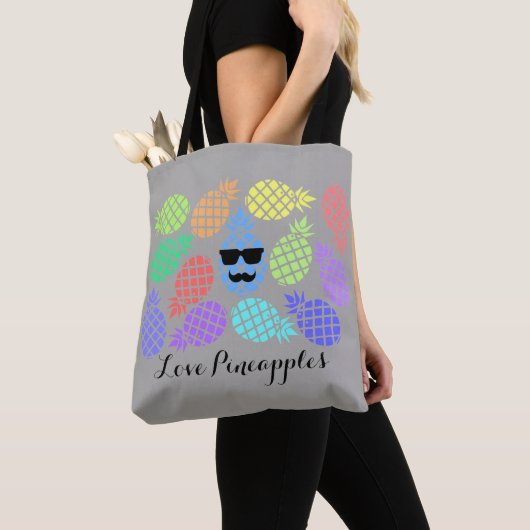 "Love Pineapples" Colorful Canvas tas (Dichtbij)