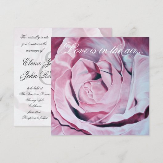 Love pines rozen elegant bruiloft nodigt uit kaart (Voorkant / Achterkant)