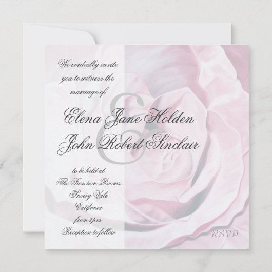 Love pines rozen elegant bruiloft nodigt uit kaart (Achterkant)