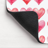 Love pink and red watercolor hearts pattern  muismat (Hoek)