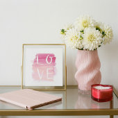 Love Pink Brush Modern Valentijn Art Poster