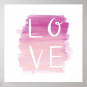 Love Pink Brush Modern Valentijn Art Poster (Voorkant)