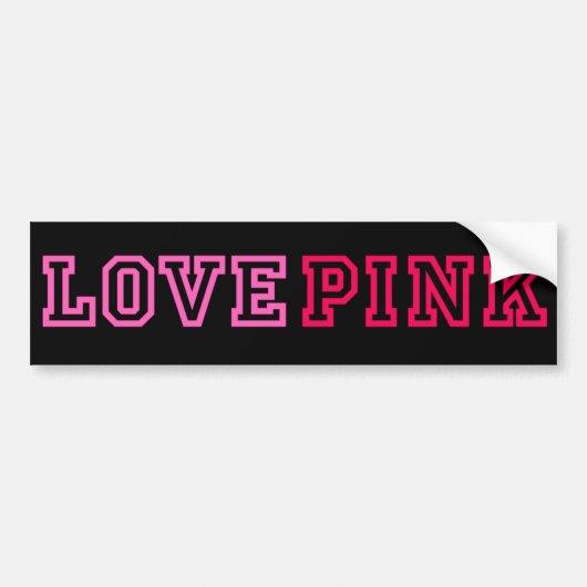 LOVE PINK BUMPERSTICKER (Voorkant)