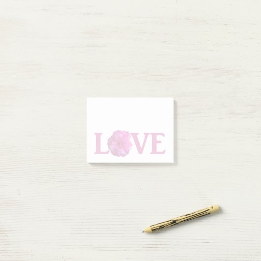 Love Pink Flower Post-it Notes (Op bureau)