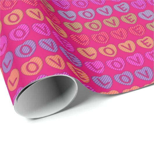 LOVE Pink Gift Wrap Cadeaupapier (Rol Hoek)