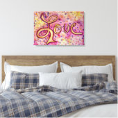 Love Pink Glamoureus Painous Canvas Art Print (Insitu (Slaapkamer))