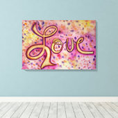 Love Pink Glamoureus Painous Canvas Art Print (Insitu (Houten vloer))