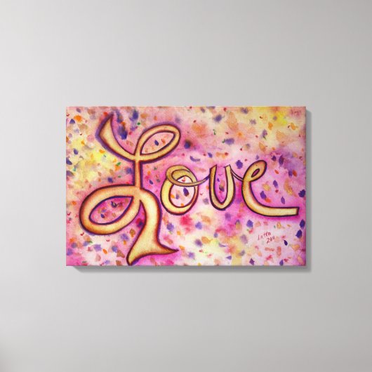 Love Pink Glamoureus Painous Canvas Art Print (Voorkant)