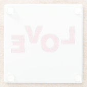 Love Pink Glitter Glazen Onderzetter (Achterkant)