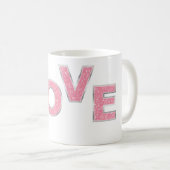 Love Pink Glitter Koffiemok (Voorkant rechts)