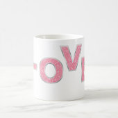 Love Pink Glitter Koffiemok (Center)