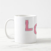 Love Pink Glitter Koffiemok (Links)