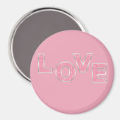 Love Pink Glitter Magneet (Voorkant / Achterkant)