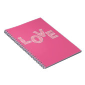 Love Pink Glitter Notitieboek (Rechterzijde)