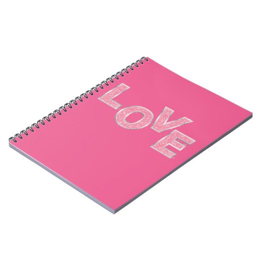 Love Pink Glitter Notitieboek (Linkerzijde)