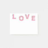 Love Pink Glitter Post-it® Notes (Voorkant)