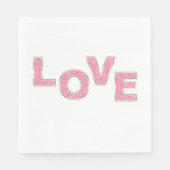 Love Pink Glitter Servet (Voorkant)