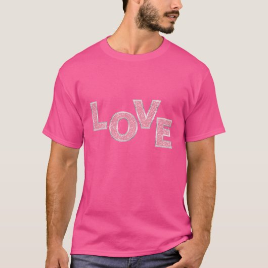 Love Pink Glitter T-shirt (Voorkant)