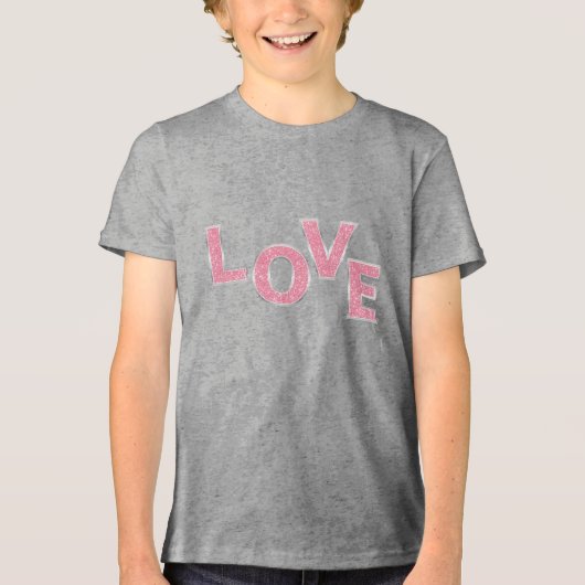 Love Pink Glitter Tri-Blend Shirt (Voorkant)