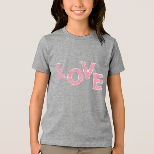 Love Pink Glitter Tri-Blend Shirt (Voorkant)