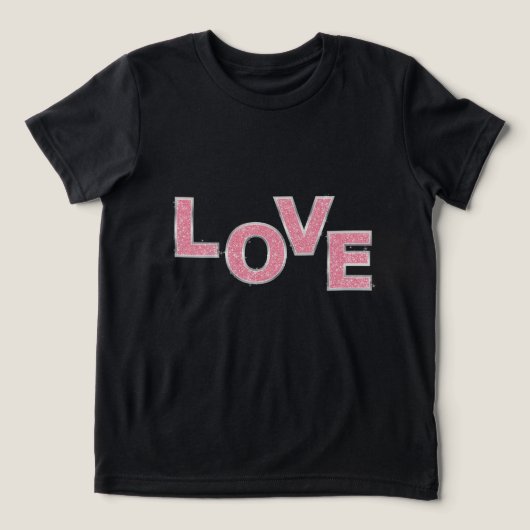 Love Pink Glitter Tri-Blend Shirt (Design voorkant)