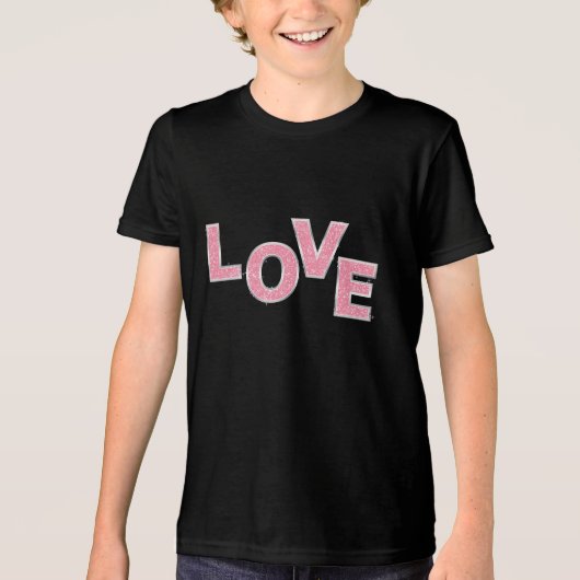 Love Pink Glitter Tri-Blend Shirt (Voorkant)