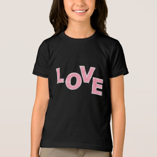 Love Pink Glitter Tri-Blend Shirt (Voorkant)