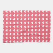 Love Pink Hearts Pattern Valentijn Theedoek (Horizontaal)