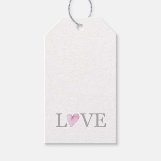 LOVE Pink Hearts Sweet Gift Wrap Cadeaulabel (Voorkant)