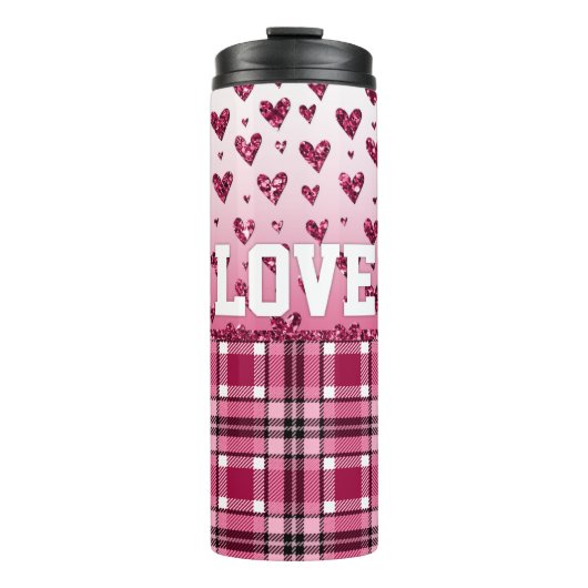 Love Pink Hearts Thermosbeker (Voorkant)