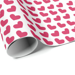 Love Pink Love Heart Cadeaupapier