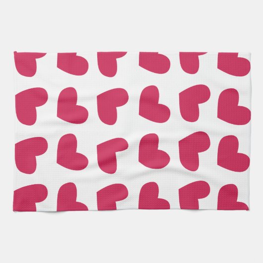 Love Pink Love Heart Theedoek (Horizontaal)